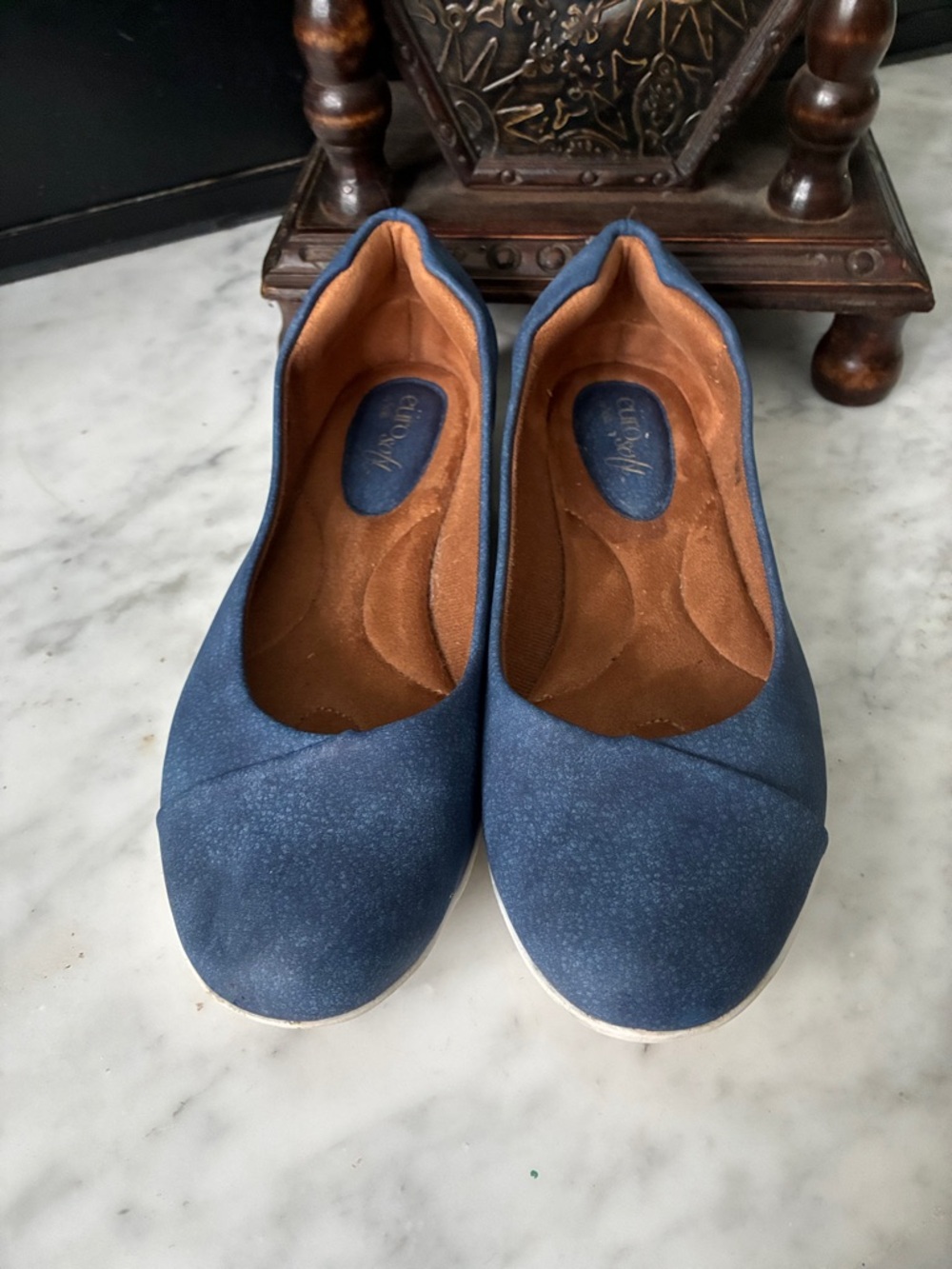 Comfort-First Navy Blue Women’s Slip-On Flats with Cushioned Insole
